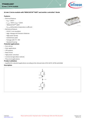 FF600R12KE7 datasheet cover page