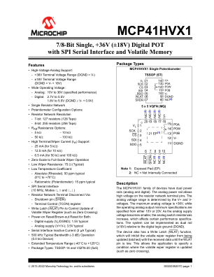 MCP41HV51-103E 数据手册首页