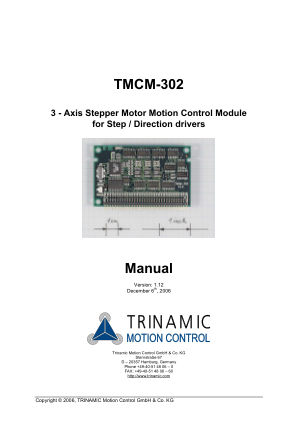 TMCM-302 数据手册首页