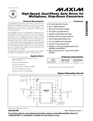 MAX8523 datasheet cover page