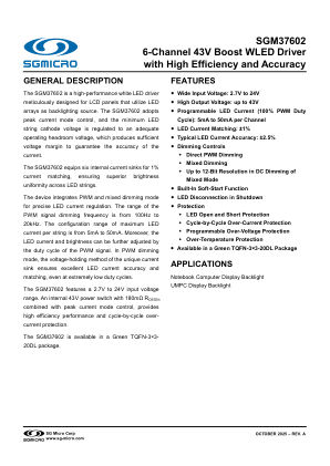 SGM37602 datasheet cover page