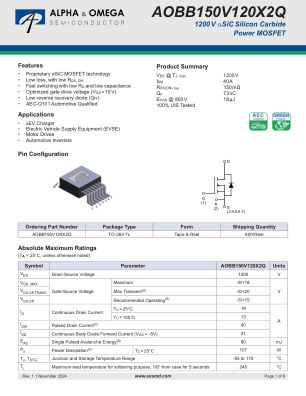 AOBB150V120X2Q 数据手册首页