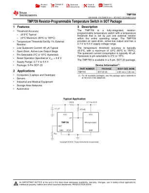 TMP709 datasheet cover page