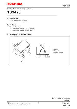 1SS423 datasheet cover page
