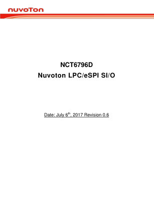 NCT6796D 数据手册首页