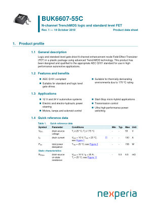 BUK6607-55C datasheet cover page