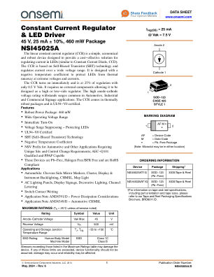 NSI45025A datasheet cover page