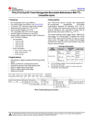TPUL2T123 数据手册首页