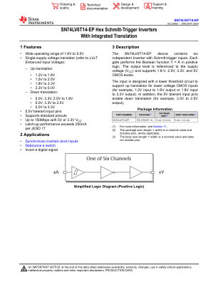 SN74LV6T14-EP datasheet cover page