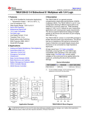 TMUX1208-Q1 datasheet cover page