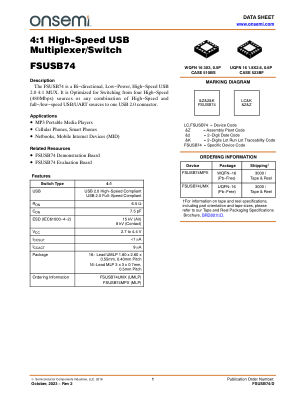 FSUSB74 数据手册首页
