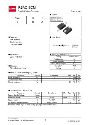 RSAC16CM 数据手册首页