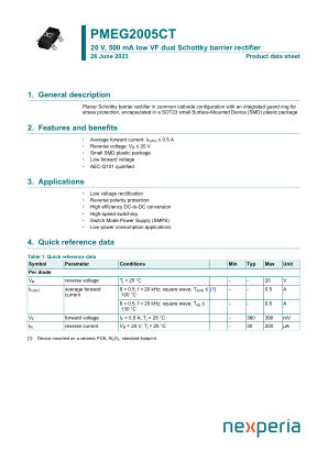 PMEG2005CT datasheet cover page