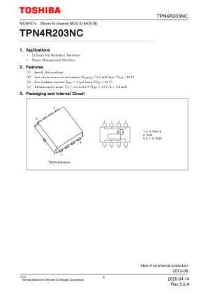 TPN4R203NC 数据手册首页