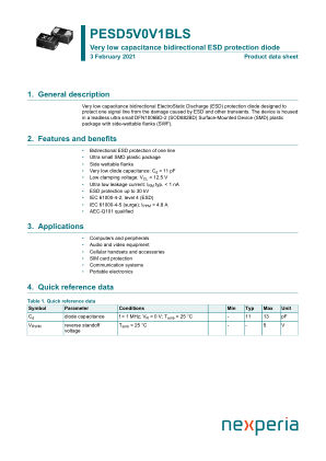 PESD5V0V1BLSYL datasheet cover page