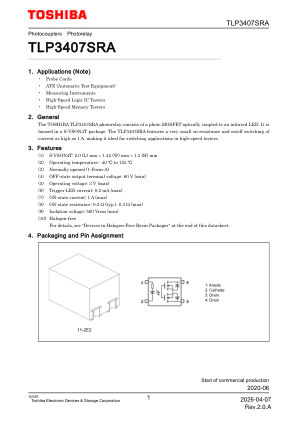 TLP3407SRA datasheet cover page