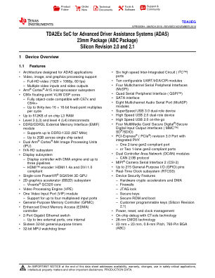 TDA2E datasheet cover page