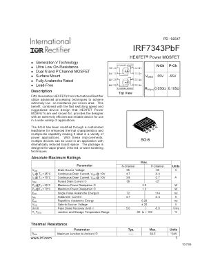 IRF7343 数据手册首页