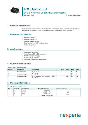 PMEG2020EJF datasheet cover page