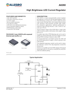 A6260 datasheet cover page