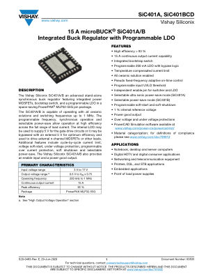 SIC401ABCD 数据手册首页