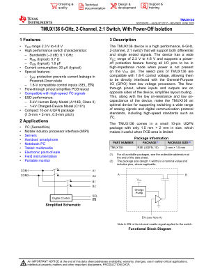 TMUX136 datasheet cover page