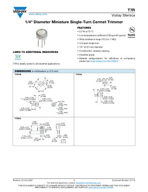 T7R datasheet cover page