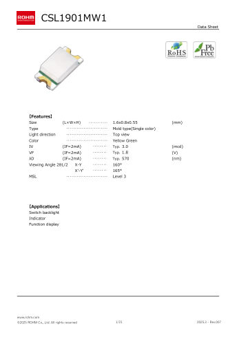 CSL1901MW datasheet cover page