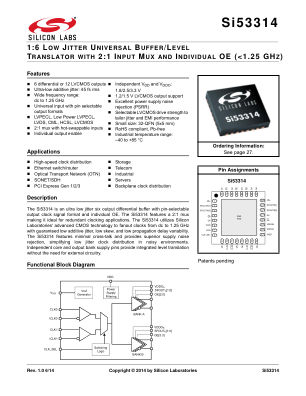 SI53314-B-GM datasheet cover page