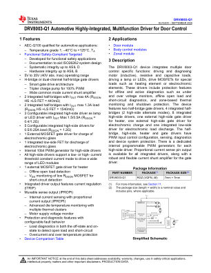 DRV8003-Q1 datasheet cover page