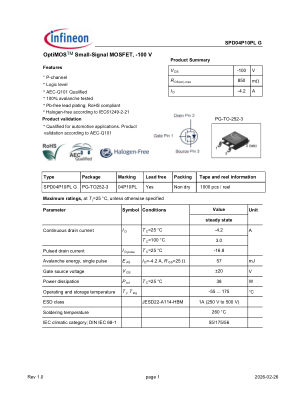 SPD04P10PL-G 数据手册首页
