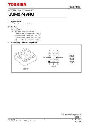 SSM6P49NU 数据手册首页