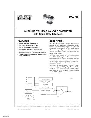 DAC716 数据手册首页