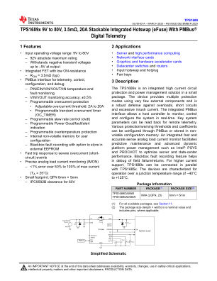 TPS1689 datasheet cover page