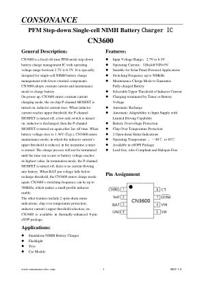 CN3600 datasheet cover page