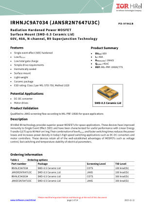 IRHNJC9A7034 datasheet cover page