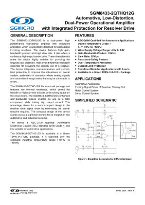 SGM8433-2QTHQ12G datasheet cover page