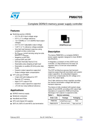 PM6670S datasheet cover page