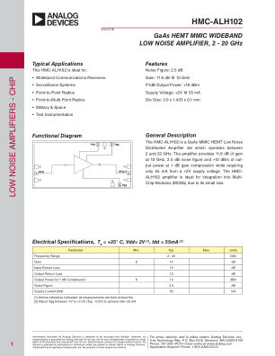 HMC-ALH102 datasheet cover page
