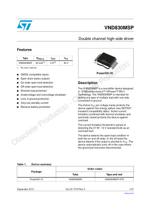 VND830MSP 数据手册首页