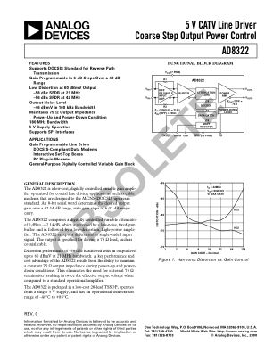 AD8322 数据手册首页
