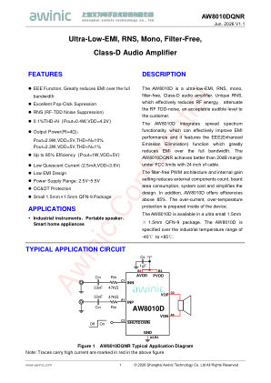 AW8010DQNR datasheet cover page
