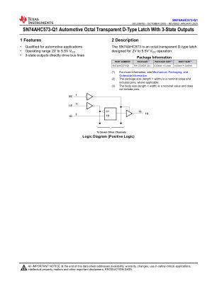SN74AHC573-Q1 数据手册首页