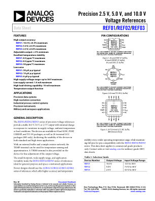 REF01 数据手册首页