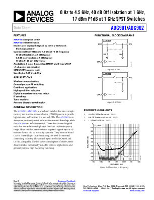 ADG901 数据手册首页