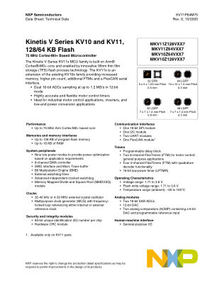 KV11P64M75 datasheet cover page