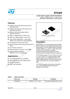 ST2329 datasheet cover page