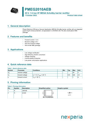 PMEG2010AEB datasheet cover page