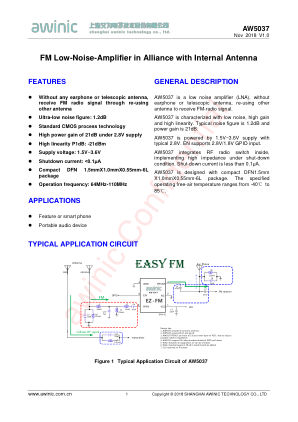 AW5037DNR datasheet cover page