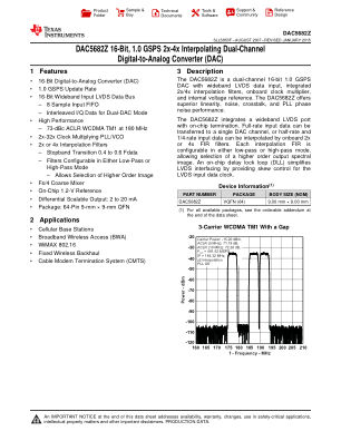DAC5682Z 数据手册首页